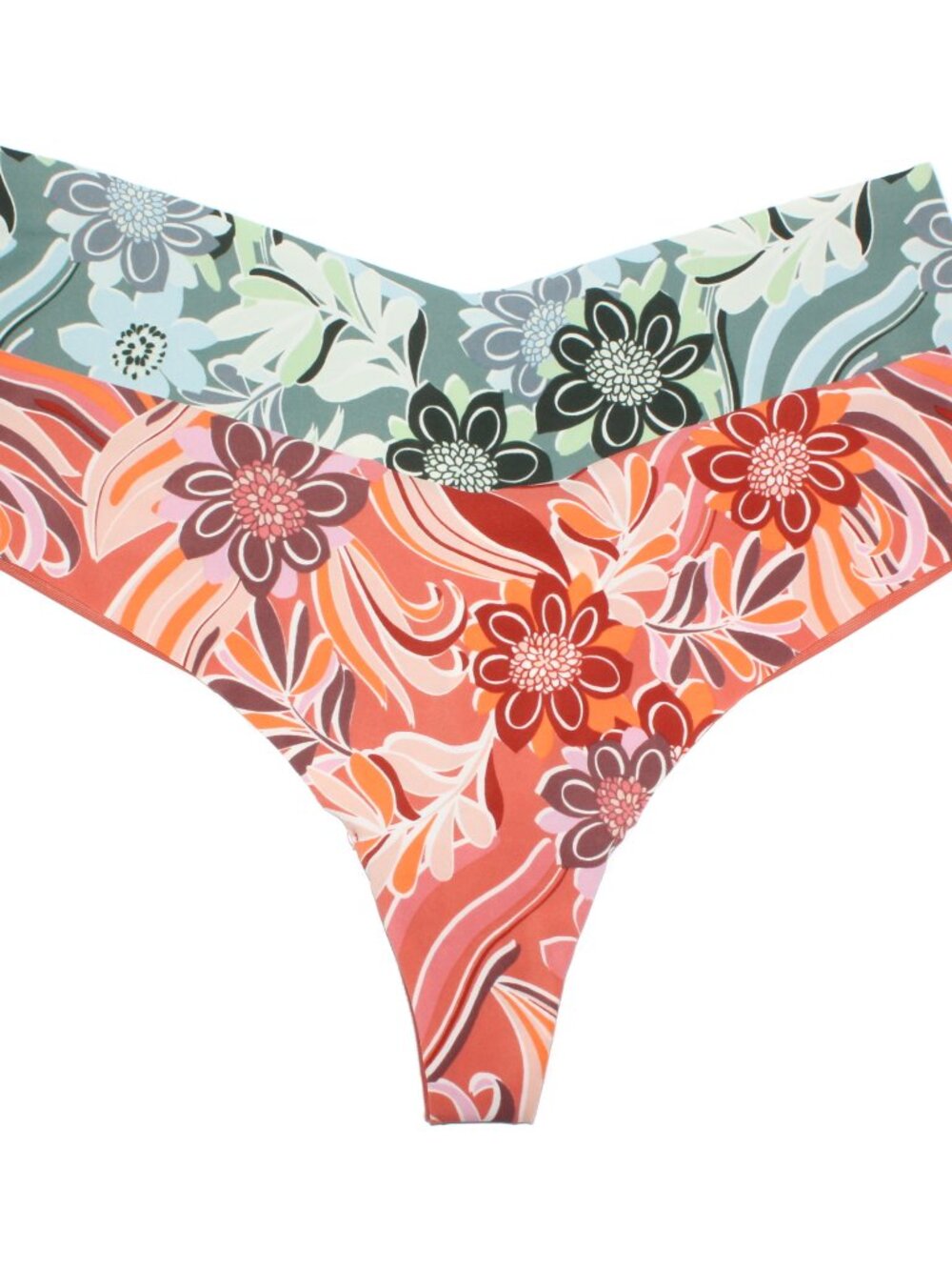 Aerie Women's 2-pk Lightweight Stretch Floral No-Show Mesh Thong Set 8445-7252
